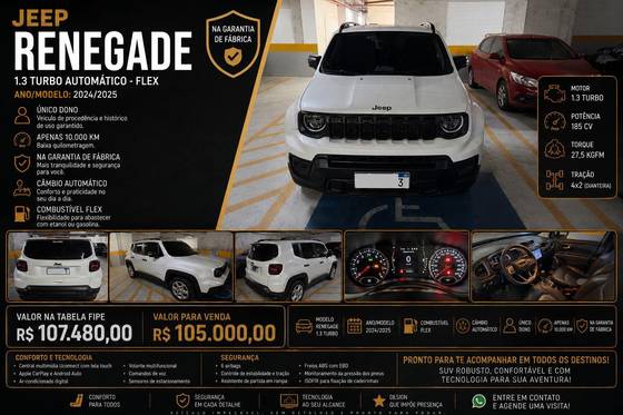 JEEP RENEGADE 1.3 T270 TURBO FLEX AT6 JEEP RENEGADE 1.3 T270 TURBO FLEX AT6
